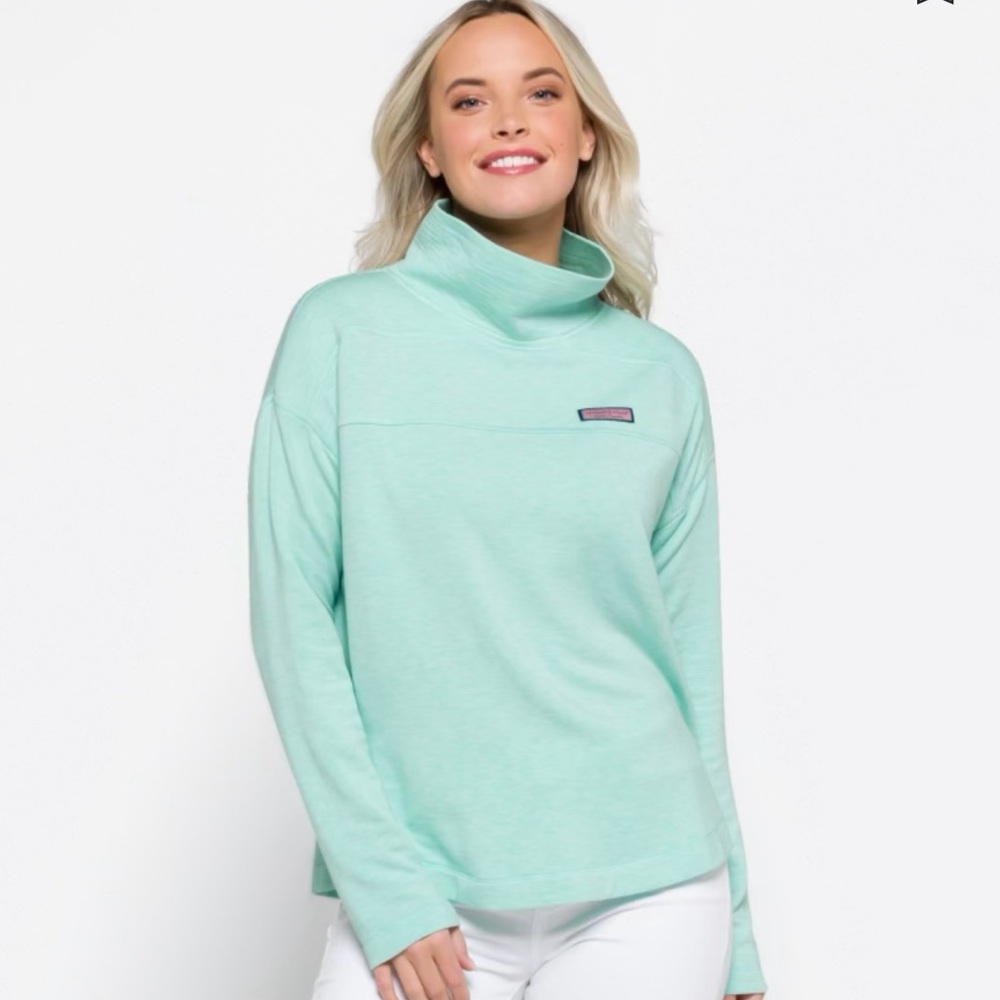 Vineyard Vines Mint Green Cowl Neck Pullover